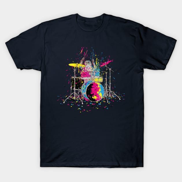 sloth in drum solo T-Shirt by makapa